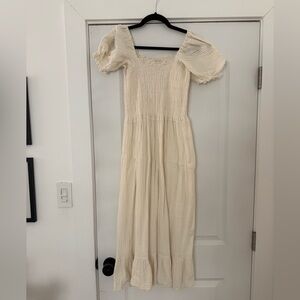 Monbebe Cream Smocked Dress